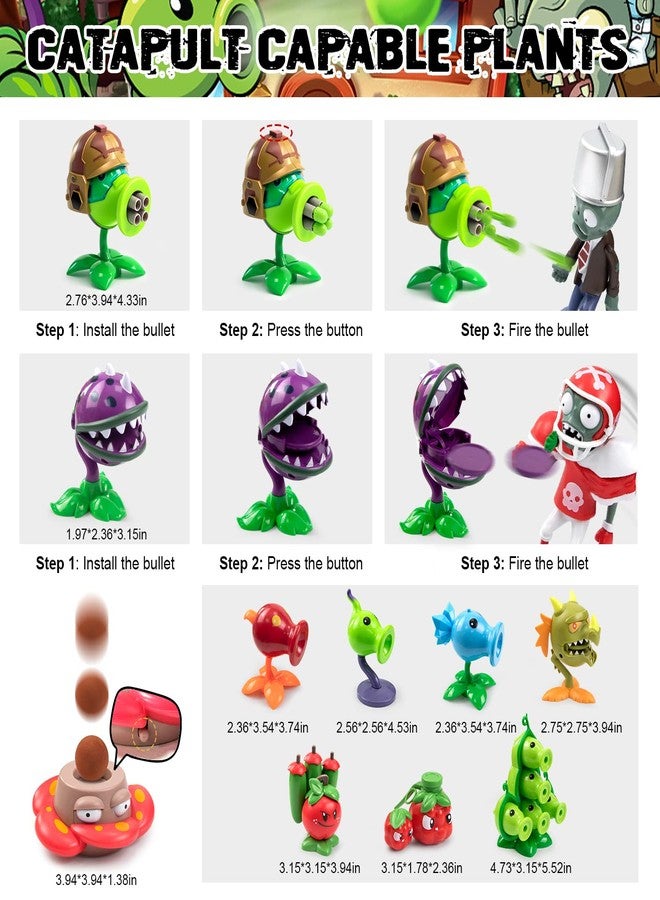 مايكري مجموعة شخصيات مايكيري PVZ المكونة من 21 قطعة، هدايا رائعة للأطفال والمعجبين، مناسبة لأعياد الميلاد والحفلات - مع خريطة ساحة معركة مقاومة للماء - Image 2